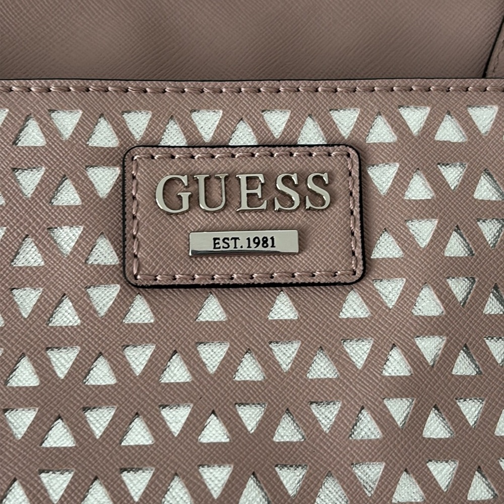 GUESS Taupe and Silver Crossbody Bag NWOT - Picture 6 of 7